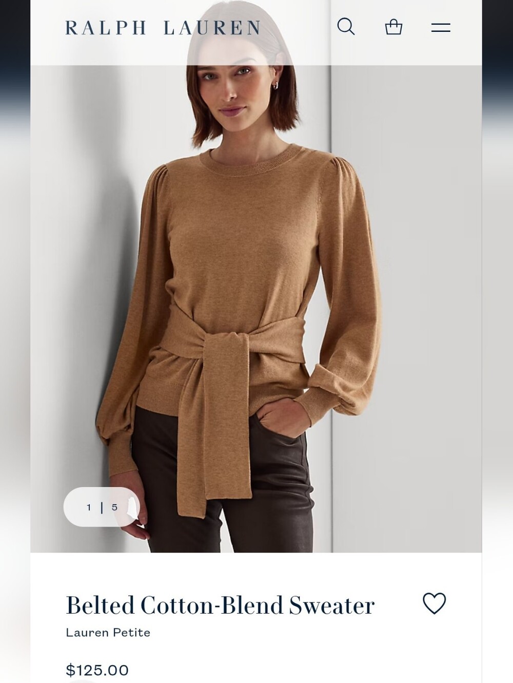 Lauren Ralph Lauren Belted Cotton Blen Sweater Size 3X NWOT - Picture 9 of 9